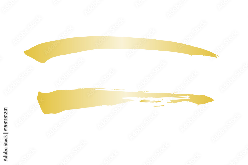 Obraz premium 金色の筆ブラシストロークデザイン素材