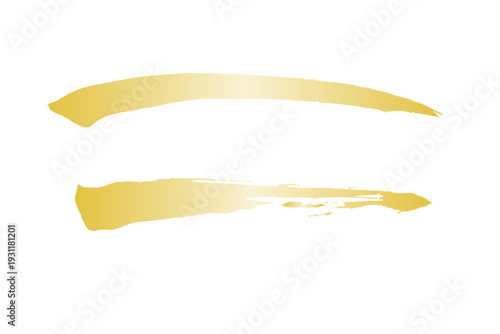 金色の筆ブラシストロークデザイン素材

