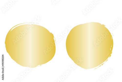 金色の筆ブラシストロークデザイン素材

