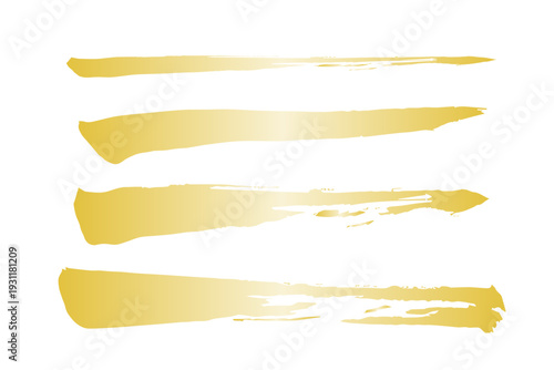 金色の筆ブラシストロークデザイン素材

