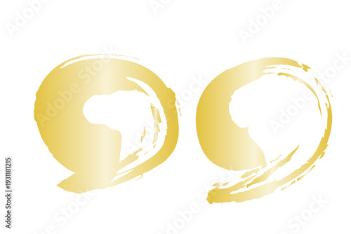 金色の筆ブラシストロークデザイン素材

