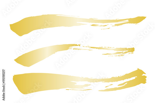 金色の筆ブラシストロークデザイン素材

