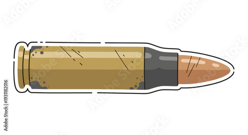 Ammunition bullet cartridge, military weapon, grunge style