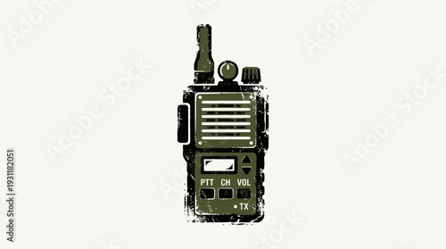 Distressed walkie-talkie illustration, communication device