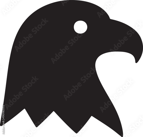 Eagle Silhouette: A stark black silhouette of an eagle's head, the profile conveying strength, freedom, and a commanding presence.