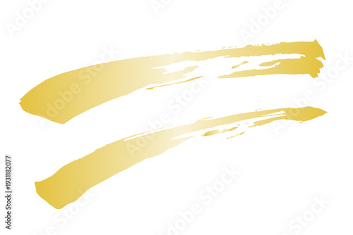 金色の筆ブラシストロークデザイン素材