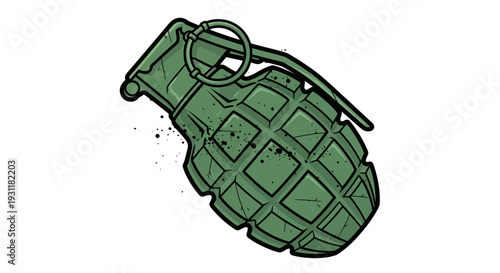 Green Hand Grenade Illustration