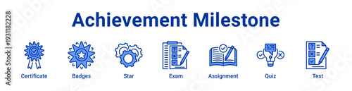 Achievement Milestone icon Banner and collection