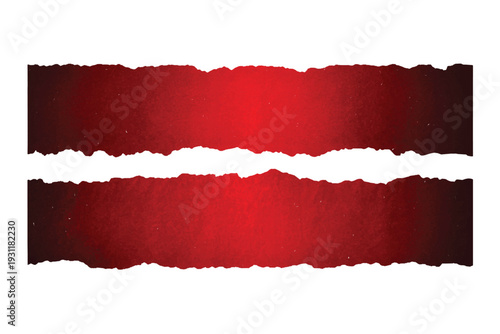 Red textured paper with jagged, torn edges.Web banners, sales promotions, or scrapbooking designs.
