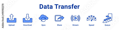 Data Transfer icon Banner and collection