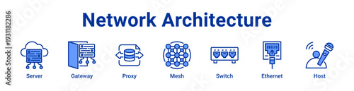 Network Architecture icon Banner and collection
