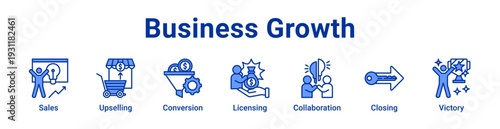 Business Growth icon Banner and collection