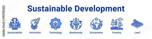 Sustainable Development icon Banner and collection