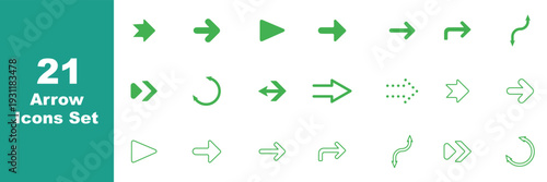 Right-pointing arrow icons set, thin line navigation symbols, Vector illustration. Cursor mouse click icon set. Click arrow icons. arow set icon vector for web design, arrow icons Illustration vector