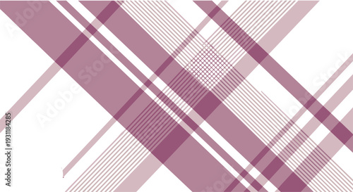 Purple and white diagonal plaid pattern with thin and thick lines creating a classic tartan texture for textile design.