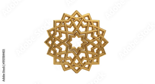 Elegant golden Islamic geometric pattern for luxury design projects