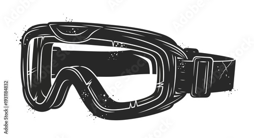 Black ski goggles illustration