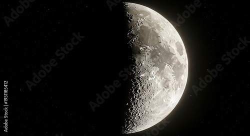 Full moon glowing in the night sky