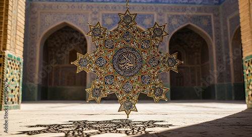 Alhambra Palace with ornate doors and arches in Granada Spain
