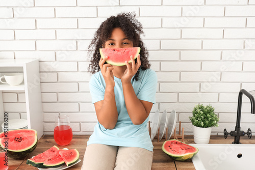 Cute African-American girl ...