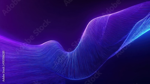 Abstract wave background in neon, suitable for print media, online content, marketing campaigns, and thematic visuals. The curvy shapes convey fluidity and modernity for diverse applications.