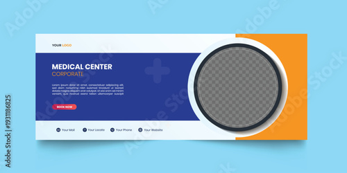 Modern marketing cover banner healthcare web banner design template. Healthcare and medical Corporate banner design. Modern banner template and stand design, advertisement, flyer design, display