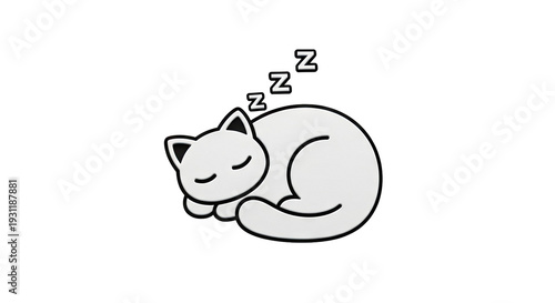 Sleeping White Cat Icon