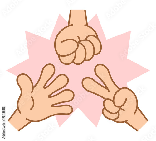 じゃんけんのイラスト グーチョキパー