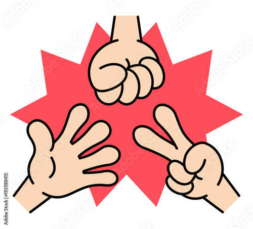 じゃんけんのイラスト グーチョキパー