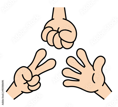 じゃんけんのイラスト グーチョキパー