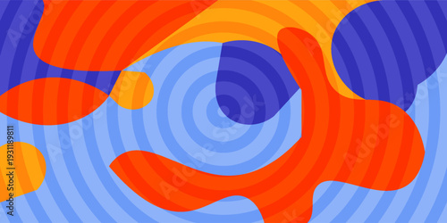 PrintSummer backgrounds with liquid abstract shapes. Fluid juicy illustration, cover template, geometric art in pastel colors and minimal style. Vintage vector packaging layout. Flowing forms.