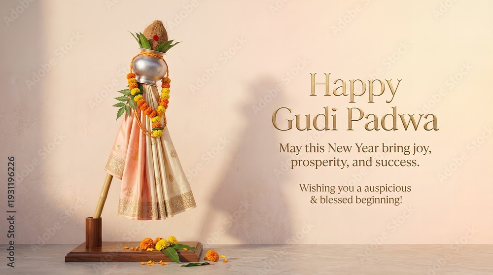 Obraz premium Traditional Gudi Padwa Festival Poster Design