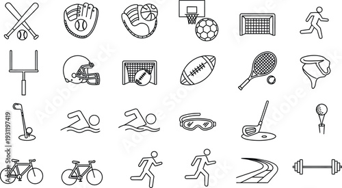 Set of 20 sports icons vector
