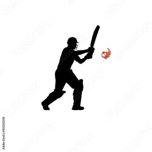 illustration of batsman playing cricket. Batsman hitting the ball in action. Cricket world cup vector Banner design on isolated background