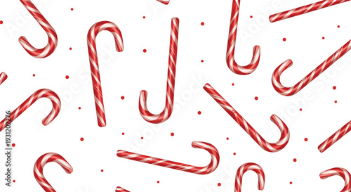 Candy Cane Pattern with Red and White Stripes for Christmas and Holiday Decorations