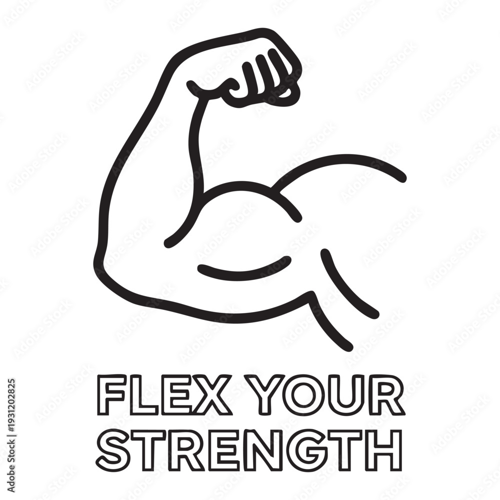 Obraz premium Fitness motivation flexed muscle vector illustration for bodybuilding and workout inspiration