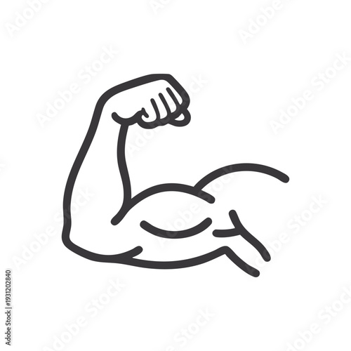 Fitness motivation flexed muscle vector illustration for bodybuilding and workout inspiration