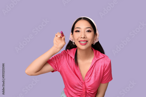 Beautiful Asian woman with ...