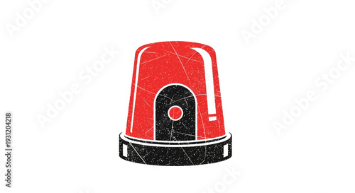 Red emergency beacon light, alarm siren, alert warning signal