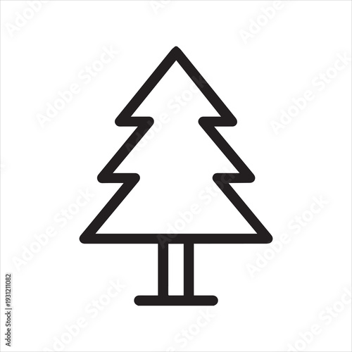 Pine tree outline icon vector