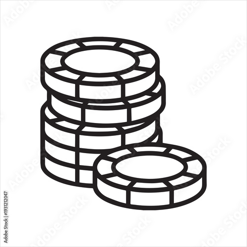 Minimalist poker chips icon design