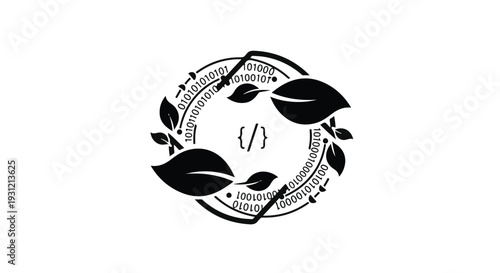 Symbol of nature and technology merging, representing eco-friendly innovation and sustainable development.