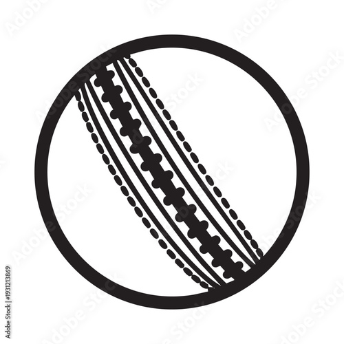 A black and white image of a cricket ball