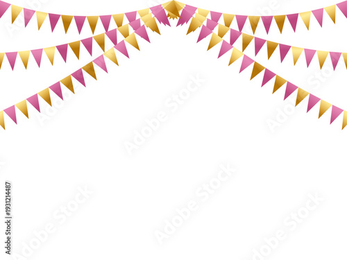 ガーランド三角、曲線、m金3ピンクF1