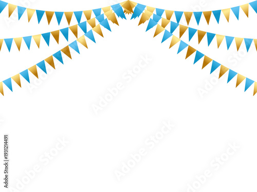 ガーランド三角、曲線、m金5水色F1