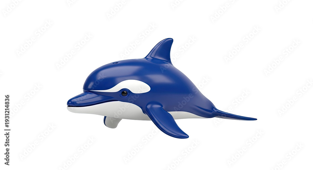 Fototapeta premium Stylized 3D Orca Whale Toy on White Background