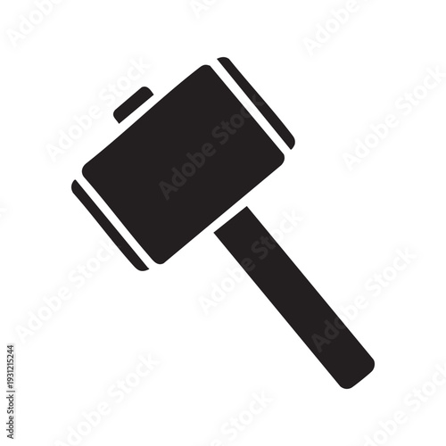 A black and white image of a gavel