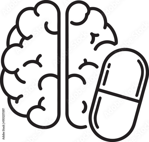 Brain health and medication illustration