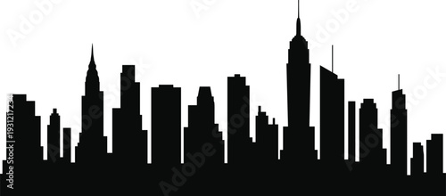 Black silhouette of city skyline featuring a suspension bridge and mirrored trees reflection, urban nature concept vector illustration design.