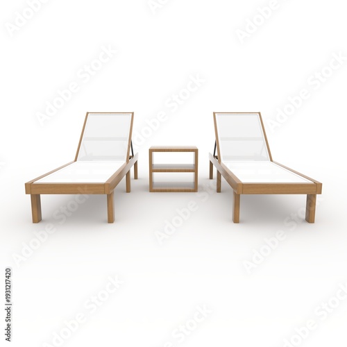 3d render Sun Lounger design element Furniture